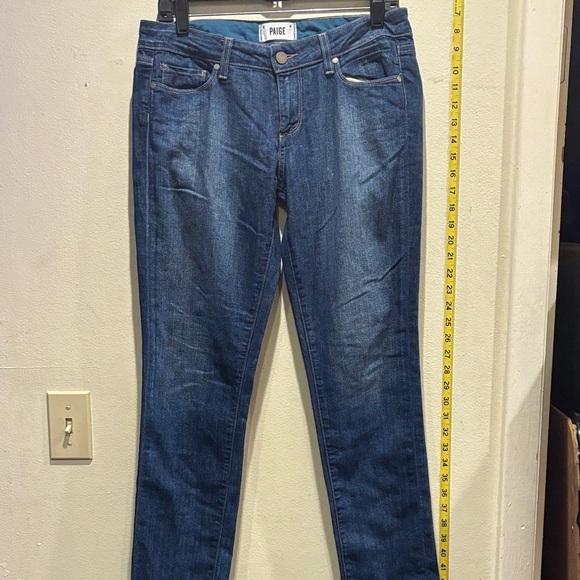 PAIGE Women's Dark Blue Skinny Jeans - Picture 1 of 8